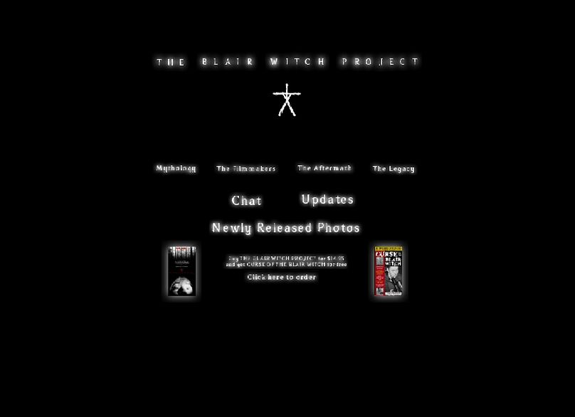 The Blair Witch website, 1999. 