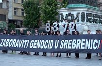 Belgrade activists stand in tribute to Srebrenica victims