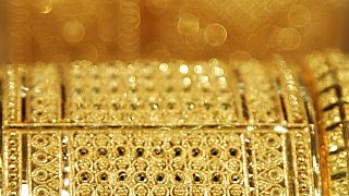 Gold bangles for sale and on display 