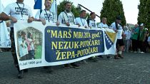 Participants of the Srebrenica Peace March arrived at the Srebrenica Memorial Center