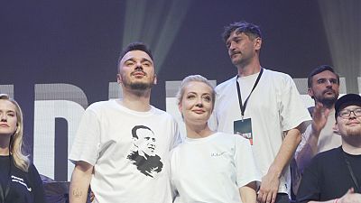  Вдова российского оппозиционера Алексея Навального на концерте в память о нем в июне в Берлине