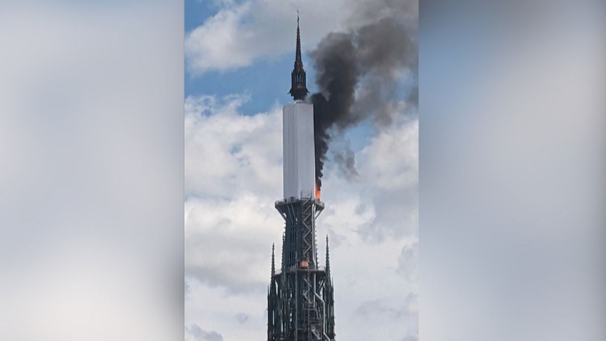 Incendio en la Catredral de Ruan. 