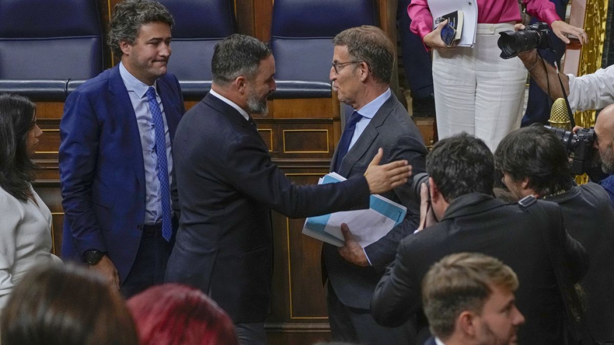 Santiago Abascal y Alberto Núñez Feijóo.