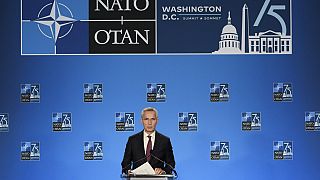 Joe Biden na cimeira da NATO em Washington, em julho de 2024.