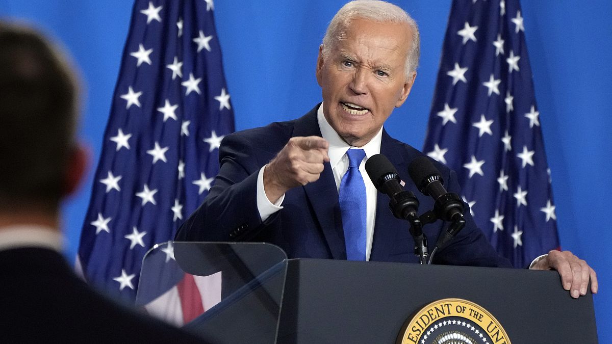 Joe Biden en la rueda de prensa de cierre de la cumbre de la OTAN en Washington