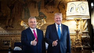 Orbán Viktor magyar miniszterelnök és Donald Trump amerikai elnökjelölt