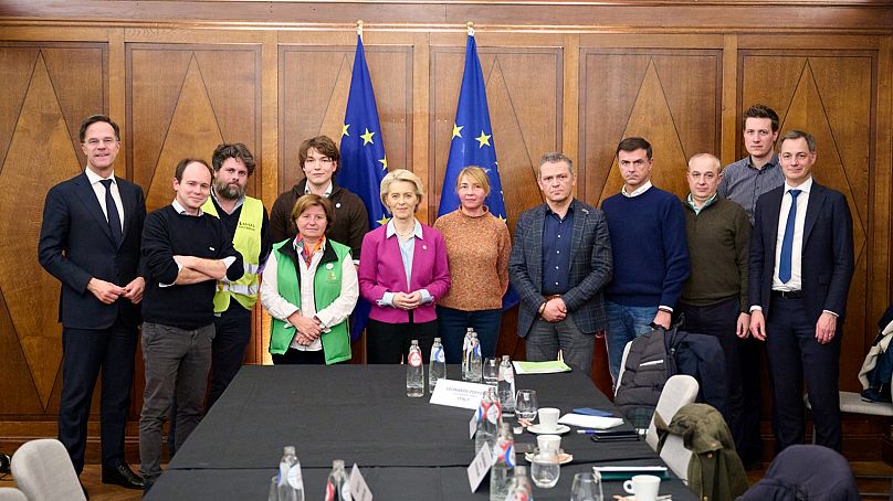 In reaction the protests, Ursula von der Leyen met with farmers in Brussels.