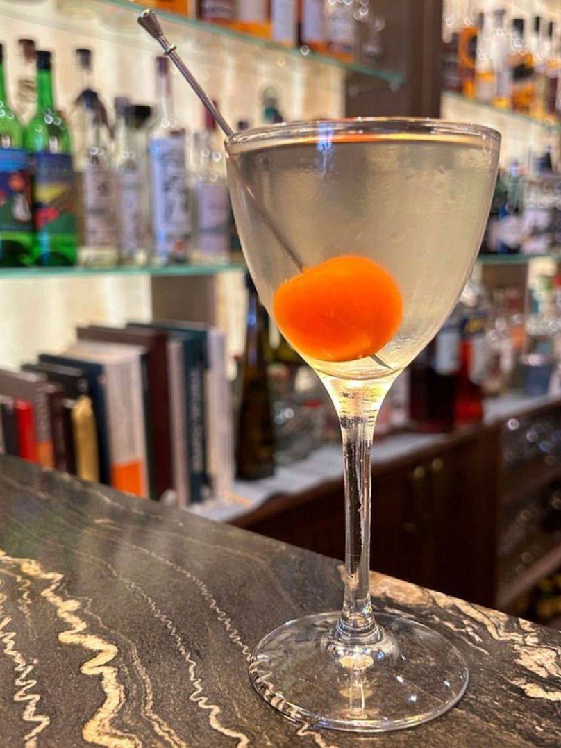 A tomato bamboo cocktail from Amaro bar in London.