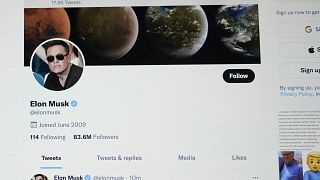 The Twitter page of Elon Musk.