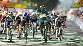 Eritrean cyclist Girmay completes a hat trick of stage wins on Tour de France