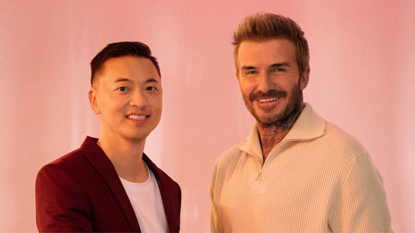 Prenetics CEO Danny Yeung (left) with David Beckham