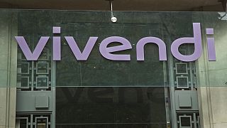The logo is pictures of the French media company Vivendi S.A. in Paris, Friday, Sept. 16, 2016. (AP Photo/Michel Euler)