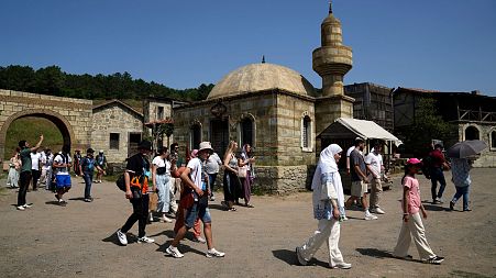 Tourists make a tour in Bozdag's outdoor film studio in Istanbul, Turkey, 12 June 2024. 