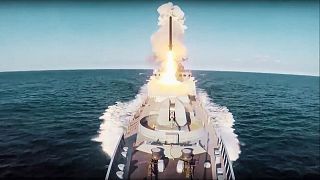 شلیک موشک کروز از روی یک ناو جنگی روسیه در دریای سیاه (آرشیوی)