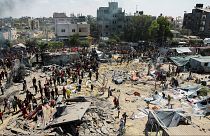 حمله اسرائیل به اردوگاه خان‌یونس در جنوب نوار غزه