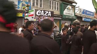 مسيرة عاشورائية داعمة لغزة في سريناغار، كشمير