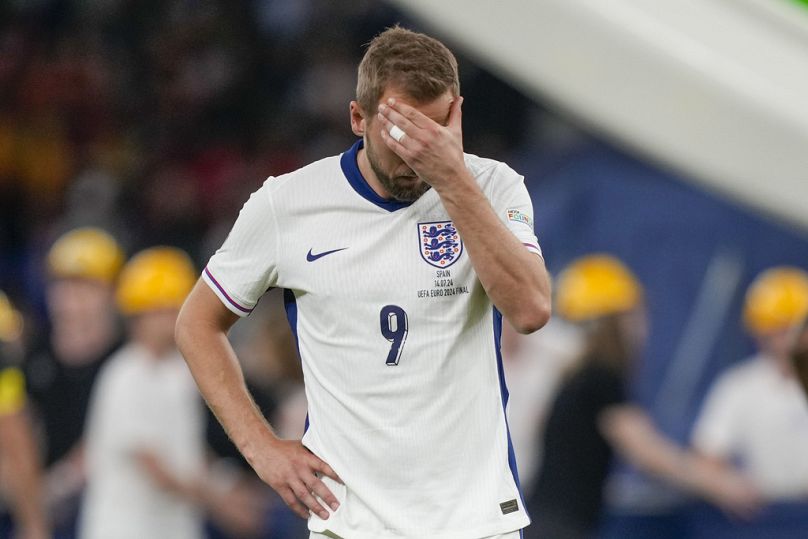 Harry Kane visibly upset after losing his second consecutive European final with England