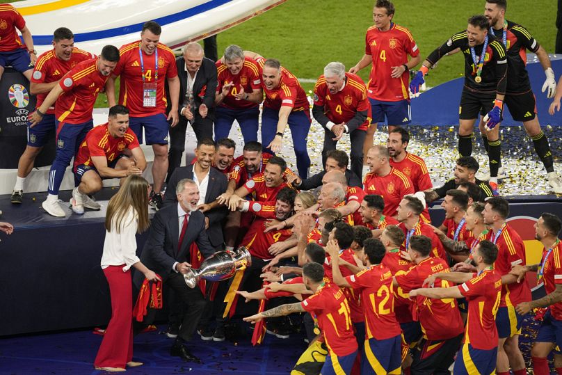 Jubilant King Felipe hands Spain the Euro 2024 trophy in Berlin