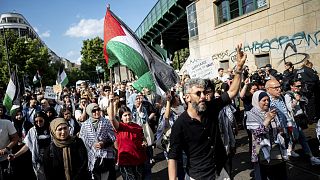 Fotónk illusztráció: palesztinpárti tüntetők Berlinben
