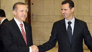 Erdoğan, Esad ile Suriye Cumhurbaşkanlığı Sarayı'nda, Şam, 26 Nisan 2008