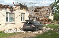 مخلفات الإعصار القوي الذي ضرب شمال ليتوانيا