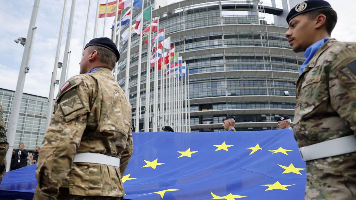 Un'immagine dalla cerimonia di apertura del Parlamento europeo