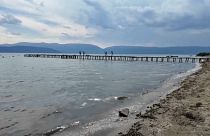 A Preszpa-tó észak-macedóniai része 2024. július 13-án