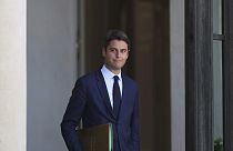 French Prime Minister Gabriel Attal leaves the weekly cabinet meeting, Tuesday, July 16, 2024 in Paris.