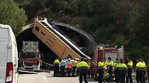 واژگونی اتوبوس در اسپانیا