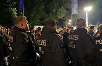 Берлин. Фанаты и полиция во время матча