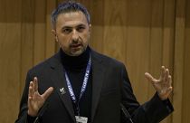 FILE - Mustafa Suleyman co founder and CEO of Inflection AI speaks to journalist during the AI Safety Summit in Bletchley Park, Milton Keynes, England, on Nov. 1, 2023.