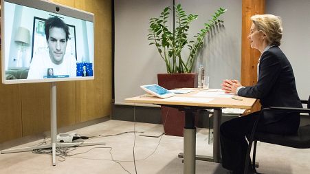 On 13 November 2020, Ursula von der Leyen, President of the European Commission, has a videoconference with Ashton Kutcher, US Actor and co-Founder of Thorn