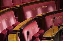 مقاعد الوزراء تظهر داخل الجمعية الوطنية الفرنسية في باريس، 9 يوليو 2024
