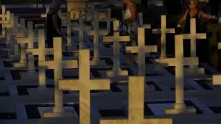 Graves of soldiers killed in the 1974 Turkish invasion of Cyprus.