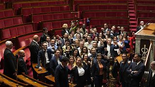 A szélsőbaloldali Engedetlen Franciaország képviselői a francia nemzetgyűlésben