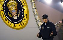 Biden elnök a Dover-i légitámaszponton a Covid-teszt után, 2024 július 17.