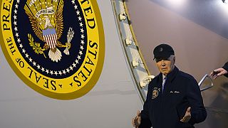 Biden elnök a Dover-i légitámaszponton a Covid-teszt után, 2024 július 17.