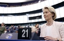 La présidente de la Commission européenne, Ursula von der Leyen, réélue pour un second mandat, à Strasbourg, le 18 juillet 2024.