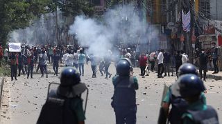 ممظاهرات الطلاب في العاصمة دكا ببنغلاديش احتجاجا على نظام المحاصصة في توزيع المناصب الحكومية