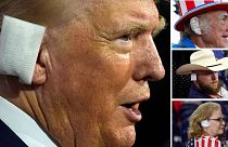 Por detrás da mais recente tendência da moda das ligaduras nas orelhas dos apoiantes de Trump