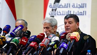 Suriye Yüksek Seçim Kurulu Başkanı Cihad Murad (sağda), bugün Şam'da düzenlediği basın toplantısında seçim sonuçlarını açıkladı.