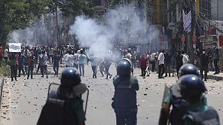 Protestas estudiantiles en Dhaka