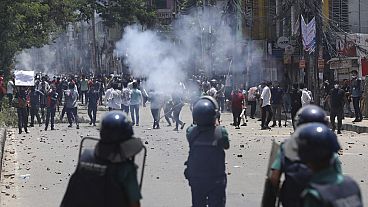 Protestas estudiantiles en Dhaka