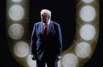 Republican presidential candidate former President Donald Trump is introduced during the final night of the Republican National Convention