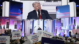 المرشح الرئاسي الجمهوري والرئيس السابق دونالد ترامب يتحدث خلال اليوم الأخير من المؤتمر الوطني للحزب الجمهوري (18 يوليو 2024) في ويسكونسن، الولايات المتحدة