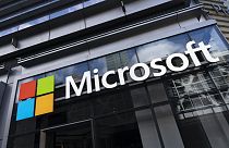 Schild für Microsoft-Büros in New York, 6. Mai 2021.