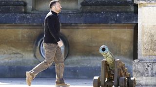 President of Ukraine Volodymyr Zelenskyy arrives at the European Political Community summit at Blenheim Palace