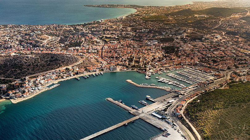 An aerial view of Çeşme