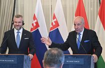 A szlovák és a magyar köztársasági elnök budapesti sajtótájékoztatóján