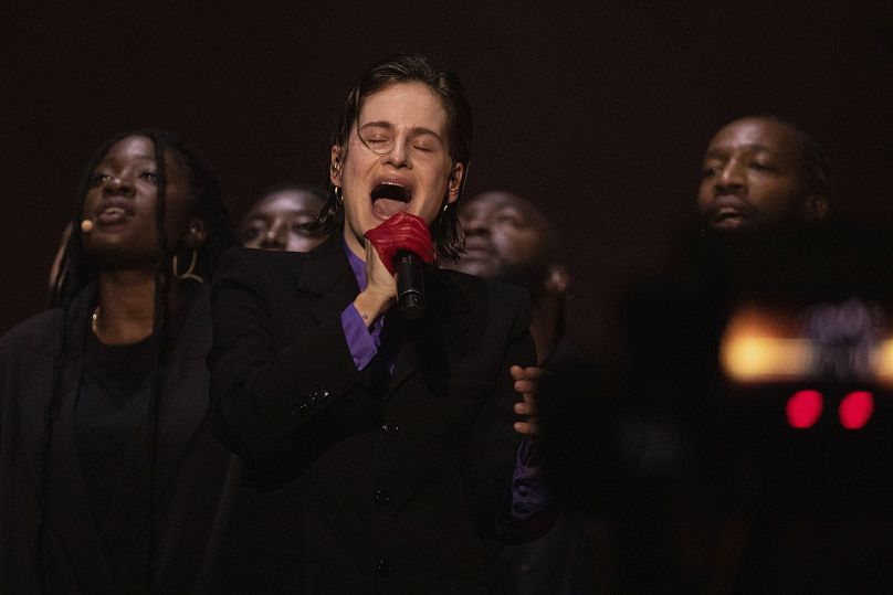 Christine and the Queens performing in 2021